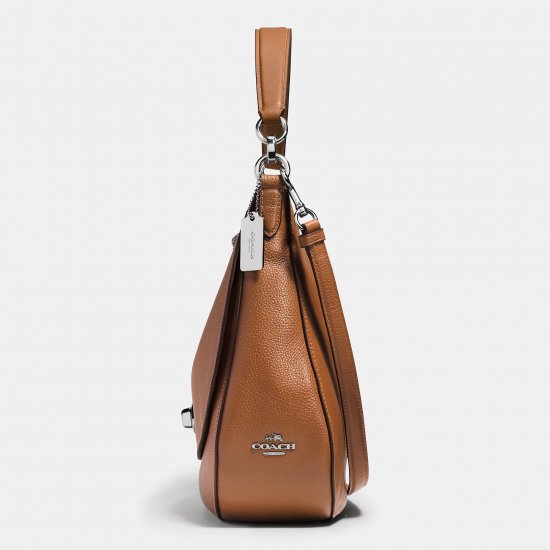 High Quality Brand Coach Turnlock Hobo In Pebble Leather