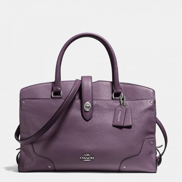 Luxury Handbags Coach Mercer Satchel In Grain Leather - Click Image to Close