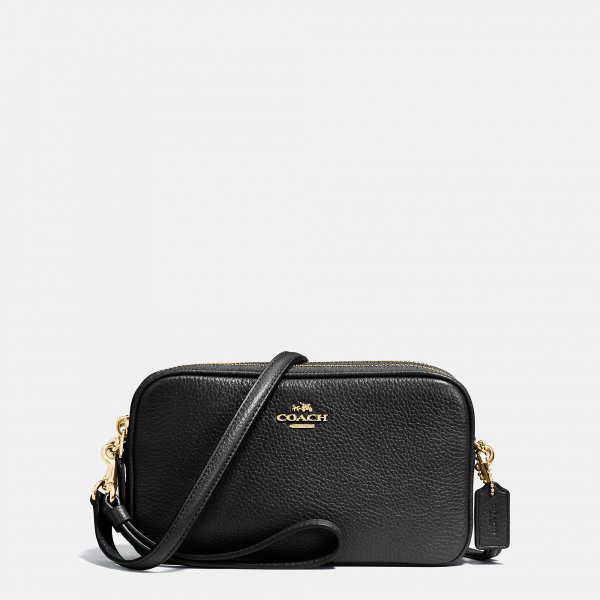 Fashion Classic Coach Crossbody Clutch In Pebble Leather - Click Image to Close